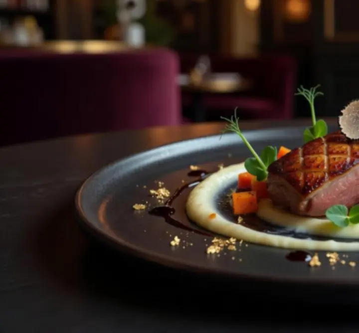 Fine dining gourmet fogás a Magyar Scenne Signature menüjéből.